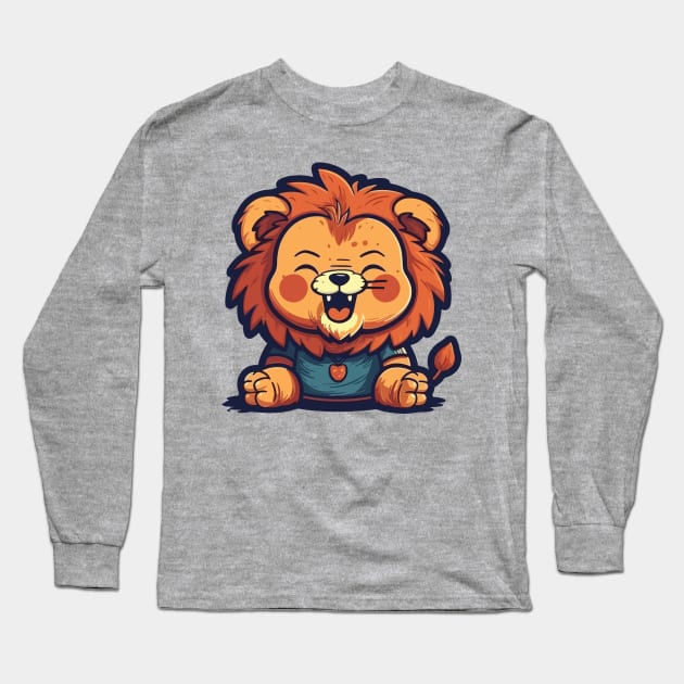 Baby lion laught Long Sleeve T-Shirt by JORDYGRAPH